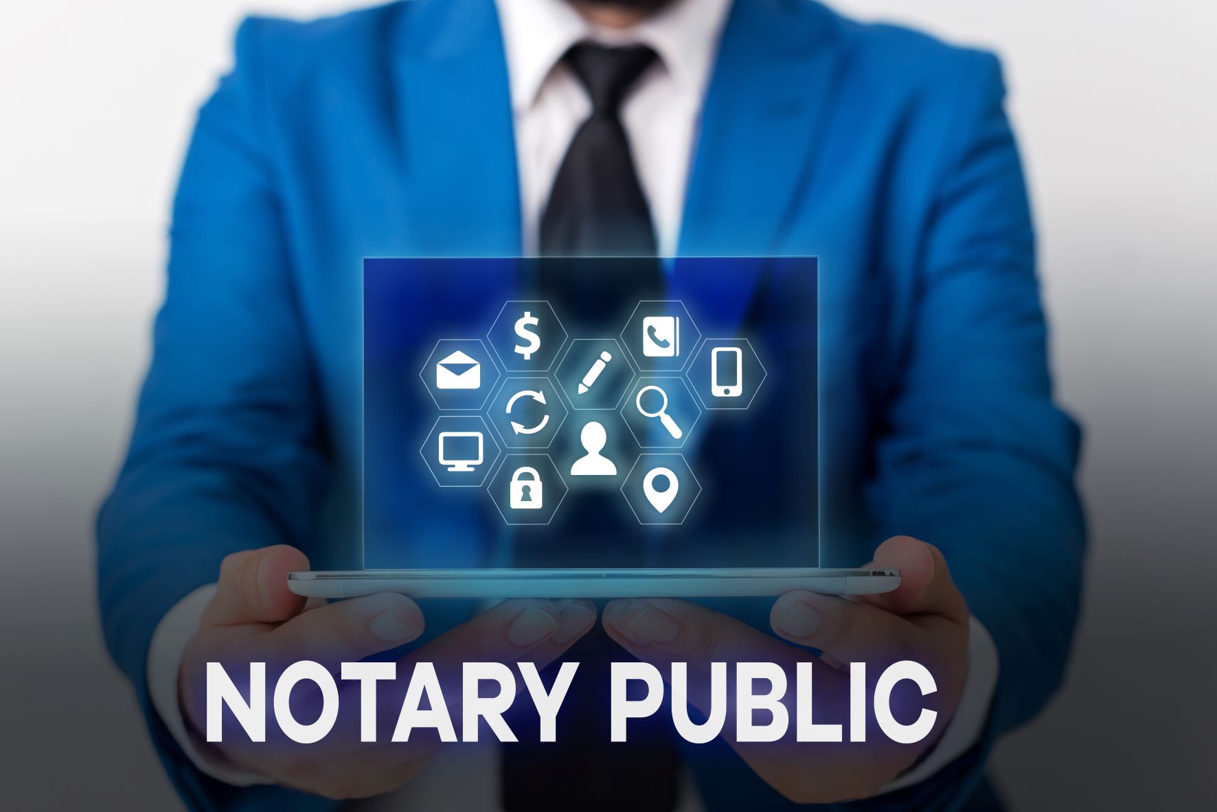notary man computer